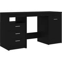 Vidaxl Desk Black 140X50X76 Cm Engineered Wood, Black