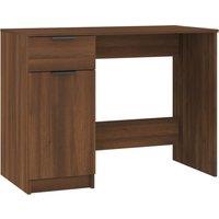Vidaxl Desk Brown Oak 100X50X75 Cm Engineered Wood, Brown