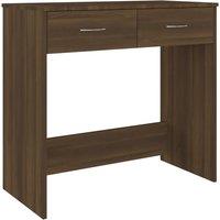 Vidaxl Desk Brown Oak 80X40X75 Cm Engineered Wood, Brown