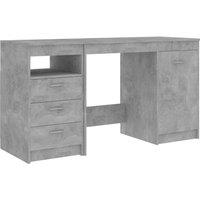 Vidaxl Desk Concrete Grey 140X50X76 Cm Engineered Wood, Grey