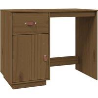 Vidaxl Desk Honey Brown 95X50X75 Cm Solid Wood Pine, Brown