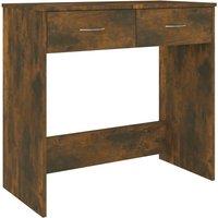 Vidaxl Desk Smoked Oak 80X40X75 Cm Engineered Wood, Brown