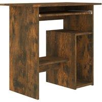 Vidaxl Desk Smoked Oak 80X45X74 Cm Engineered Wood, Brown