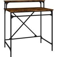 Vidaxl Desk Smoked Oak 80X50X90 Cm Engineered Wood And Iron, Brown