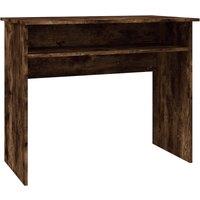 Vidaxl Desk Smoked Oak 90X50X74 Cm Engineered Wood, Brown