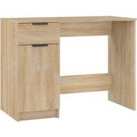 Vidaxl Desk Sonoma Oak 100X50X75 Cm Engineered Wood, Brown