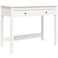 Vidaxl Desk With Drawers White 100X50X78 Cm Solid Wood Pine, White