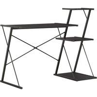 Vidaxl Desk With Shelf Black 116X50X93 Cm, Black