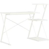 Vidaxl Desk With Shelf White 116X50X93 Cm, White