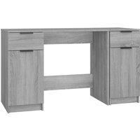 Vidaxl Desk With Side Cabinet Grey Sonoma Engineered Wood, Grey