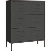 Vidaxl Drawer Cabinet Anthracite 80X35X101.5 Cm Steel