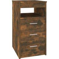 Vidaxl Drawer Cabinet Smoked Oak 40X50X76 Cm Engineered Wood, Brown
