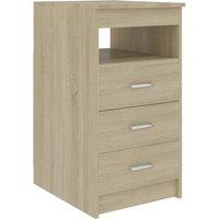 Vidaxl Drawer Cabinet Sonoma Oak 40X50X76 Cm Engineered Wood, Brown