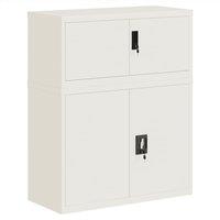 Vidaxl File Cabinet White 90X40X110 Cm Steel, White
