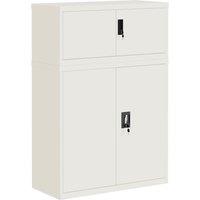 Vidaxl File Cabinet White 90X40X130 Cm Steel, White