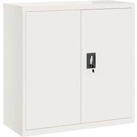 Vidaxl File Cabinet White 90X40X90 Cm Steel, White