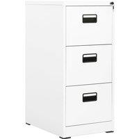 Vidaxl Filing Cabinet White 46X62X102.5 Cm Steel, White