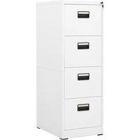 Vidaxl Filing Cabinet White 46X62X133 Cm Steel, White