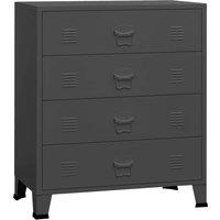 Vidaxl Industrial Drawer Cabinet Anthracite 78X40X93 Cm Metal