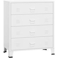 Vidaxl Industrial Drawer Cabinet White 78X40X93 Cm Metal, White