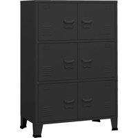 Vidaxl Industrial Storage Chest Black 75X40X115 Cm Metal, Black