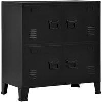 Vidaxl Industrial Storage Chest Black 75X40X80 Cm Steel, Black