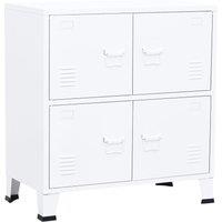 Vidaxl Industrial Storage Chest White 75X40X80 Cm Steel, White