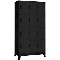 Vidaxl Locker Cabinet Black 90X45X180 Cm Steel, Black