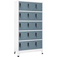 Vidaxl Locker Cabinet Light Grey And Dark Grey 90X40X180 Cm Steel, Grey