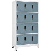 Vidaxl Locker Cabinet Light Grey And Dark Grey 90X45X180 Cm Steel, Grey