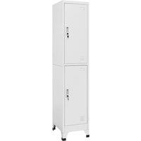 Vidaxl Locker Cabinet With 2 Compartments 38X45X180 Cm, Grey