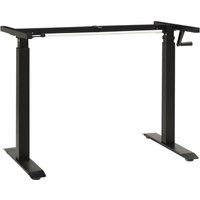 Vidaxl Manual Height Adjustable Standing Desk Frame Hand Crank Black, Black