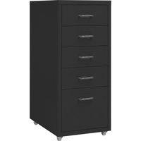 Vidaxl Mobile File Cabinet Black 28X41X69 Cm Metal, Black