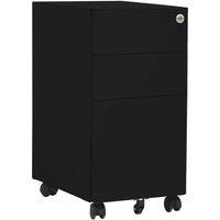Vidaxl Mobile File Cabinet Black 30X45X59 Cm Steel, Black
