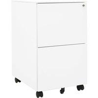 Vidaxl Mobile File Cabinet White 39X45X67 Cm Steel, White