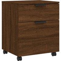 Vidaxl Mobile File Cabinet With Wheels Brown Oak 45X38X54 Cm Engineered Wood, Brown