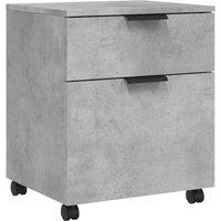Vidaxl Mobile File Cabinet With Wheels Concrete Grey 45X38X54 Cm Engineered Wood, Grey