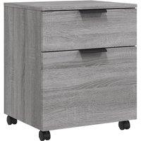 Vidaxl Mobile File Cabinet With Wheels Grey Sonoma 45X38X54 Cm Engineered Wood, Grey