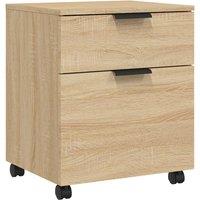 Vidaxl Mobile File Cabinet With Wheels Sonoma Oak 45X38X54 Cm Engineered Wood, Brown