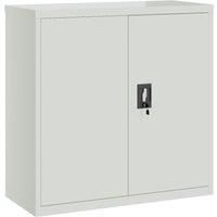 Vidaxl Office Cabinet With 2 Doors Grey 90 Cm Steel, Grey