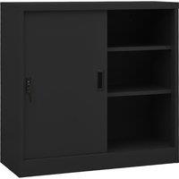 Vidaxl Office Cabinet With Sliding Door Anthracite 90X40X90 Cm Steel