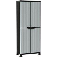 Vidaxl Plastic Cabinet 68X39X171.5 Cm Rattan Design, Grey