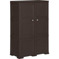 Vidaxl Plastic Cabinet 79X43X125 Cm Wood Design Brown, Brown