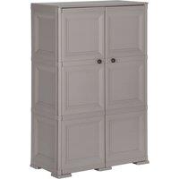 Vidaxl Plastic Cabinet 79X43X125 Cm Wood Design Grey, Grey