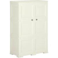 Vidaxl Plastic Cabinet 79X43X125 Cm Wood Design Vanilla Ice, Cream