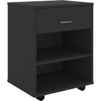 Vidaxl Rolling Cabinet Black 46X36X59 Cm Engineered Wood, Black