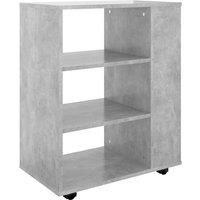 Vidaxl Rolling Cabinet Concrete Grey 60X35X75 Cm Engineered Wood, Grey