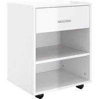 Vidaxl Rolling Cabinet High Gloss White 46X36X59 Cm Engineered Wood, White