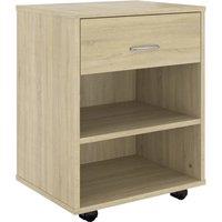 Vidaxl Rolling Cabinet Sonoma Oak 46X36X59 Cm Engineered Wood, Brown