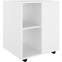 Vidaxl Rolling Cabinet White 60X53X72 Cm Engineered Wood, White